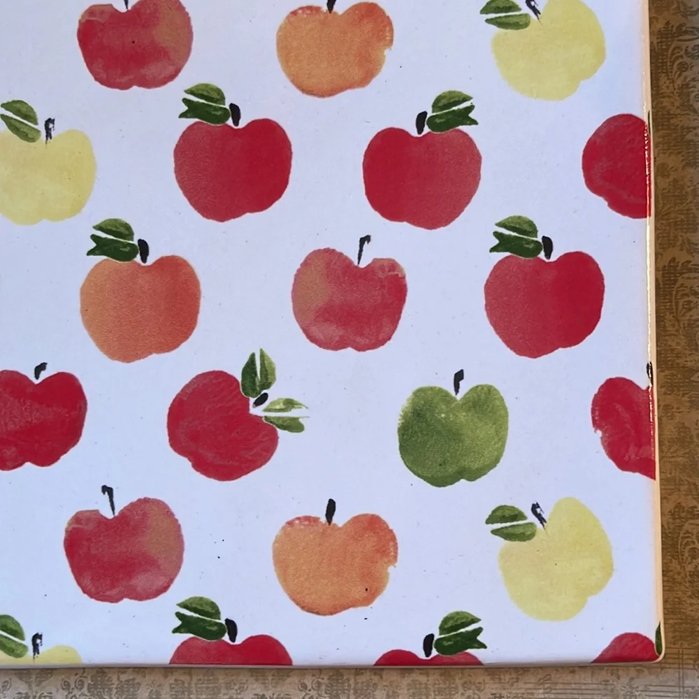 Crate & Barrel Watercolor Apple Trivet